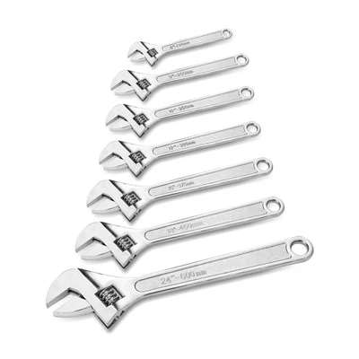Fully-polished Galvanized Adjustable Wrench